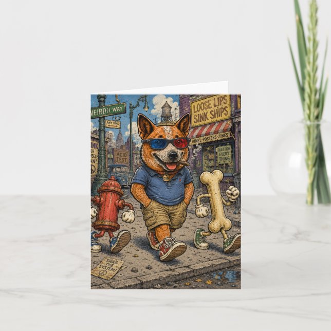 Retro Cartoon Greeting Card  (Front)