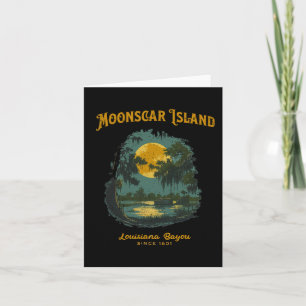 Retro Cartoon Halloween Zombie Island Card