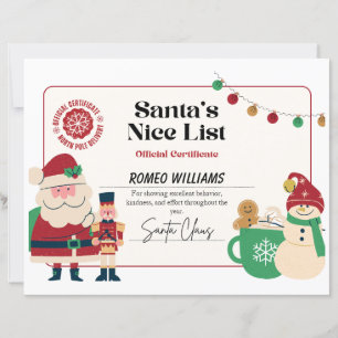 Retro Cartoon Style Christmas Award Certificate