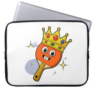 Retro Cartoon Table Tennis Paddle Laptop Sleeve