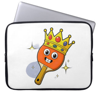 Retro Cartoon Table Tennis Paddle Laptop Sleeve