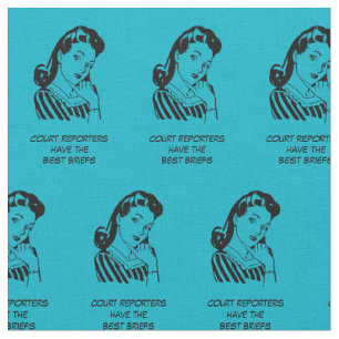 Retro Cartoon Woman Court Reporting Funny Quote Fabric