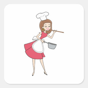 Retro Cartoon Woman Sticker