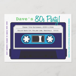 Retro Casette Tape 80s Party Theme Invitation