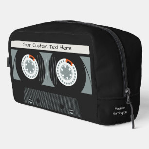Retro Casette Tape custom name & Text Dopp Kit