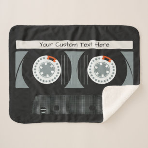 Retro Casette Tape custom text blankets