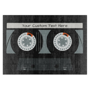 Retro Casette Tape custom text Cutting Board