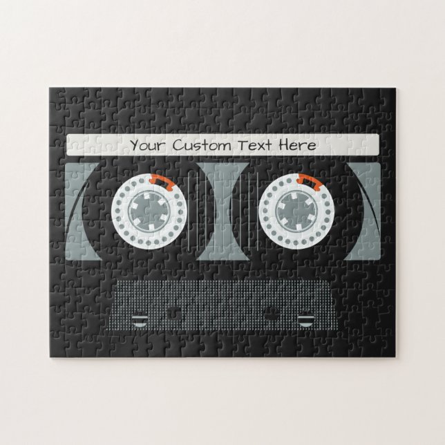 Retro Casette Tape custom text Jigsaw Puzzle (Horizontal)
