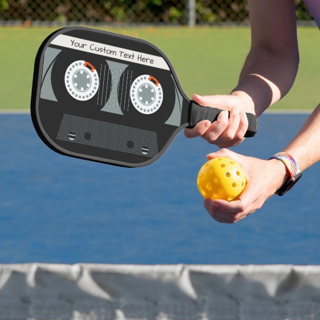 Retro Casette Tape custom text Pickleball Paddle (Insitu)