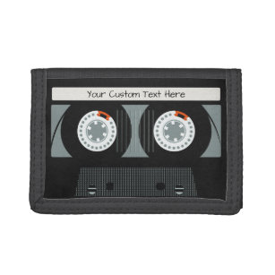 Retro Casette Tape custom text Trifold Wallet
