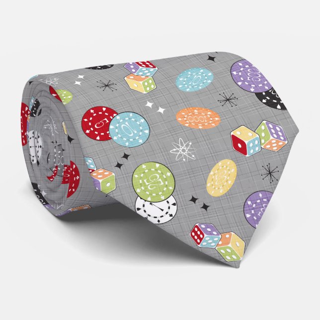 Retro Casino Dice Tie (Rolled)