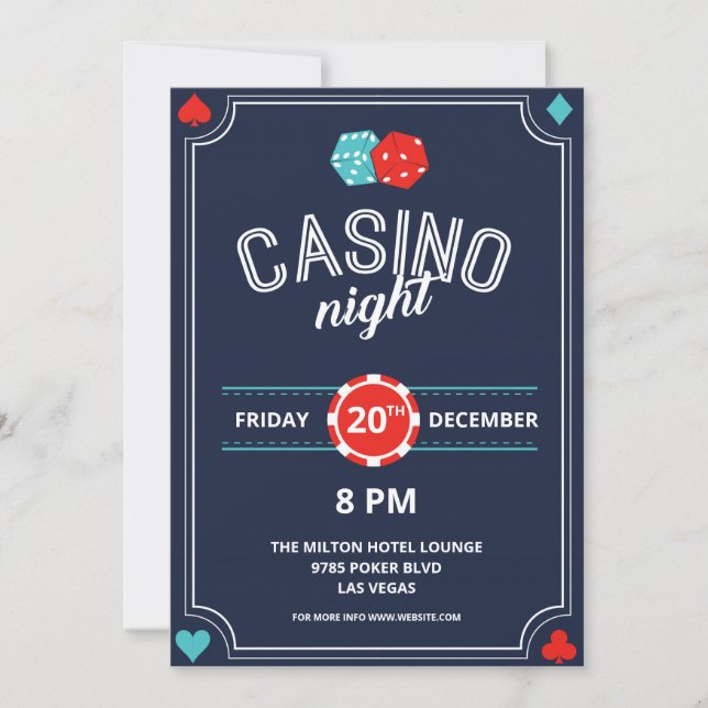 Retro Casino Night Invite (Front)