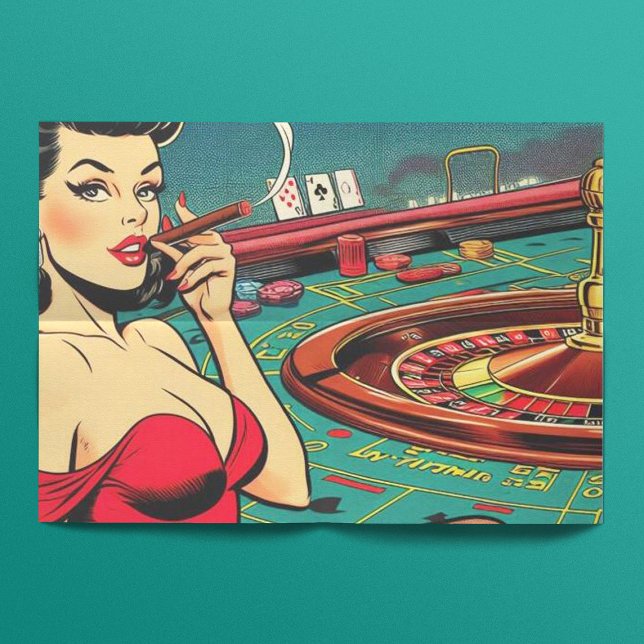 Retro Casino Pop Art Comics Illustration Tissue Paper (Creator Uploaded)
