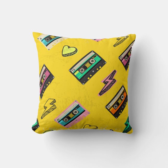 Retro Cassette: 80's Love Party Design Cushion (Front)