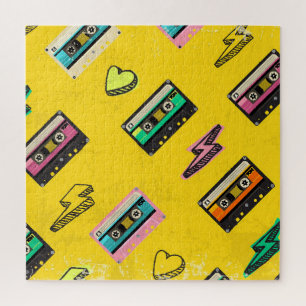Retro Cassette: 80's Love Party Design Jigsaw Puzzle