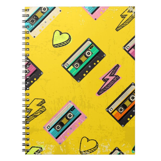 Retro Cassette: 80's Love Party Design Notebook (Front)