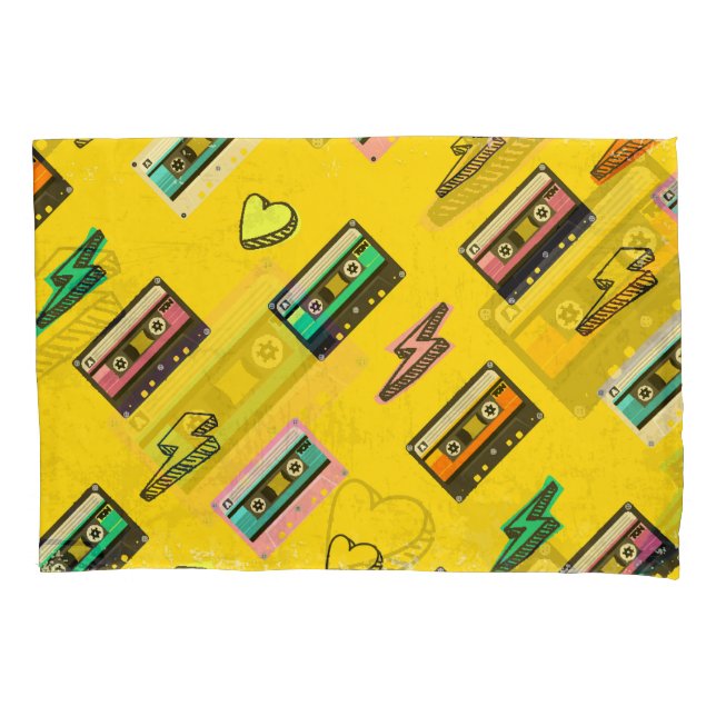 Retro Cassette: 80's Love Party Design Pillowcase (Front)