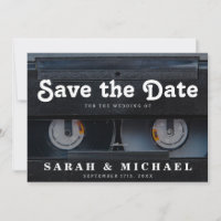 Retro Cassette 80s Wedding Save the Date