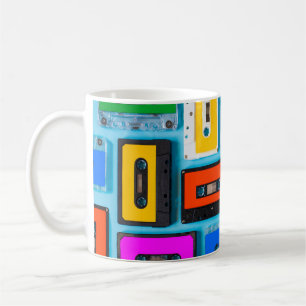 Retro Cassette: Blue Background Collection Coffee Mug