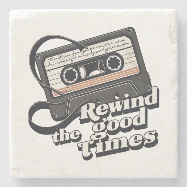 Retro Cassette Design for Nostalgia lovers Stone Coaster (Front)