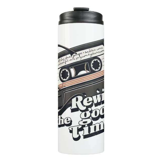 Retro Cassette Design for Nostalgia lovers Thermal Tumbler (Front)