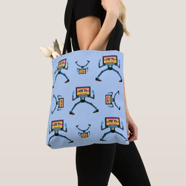 Retro Cassette Man  Tote Bag (Close Up)