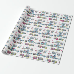 Retro Cassette Players: 80s Vintage Art Wrapping Paper