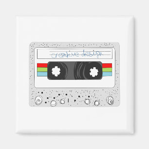 Retro cassette tape 80s style magnet
