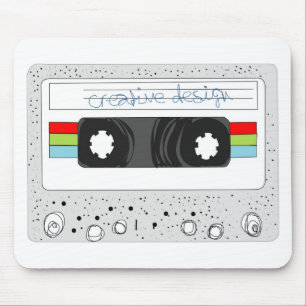 Retro cassette tape 80s style mouse pad