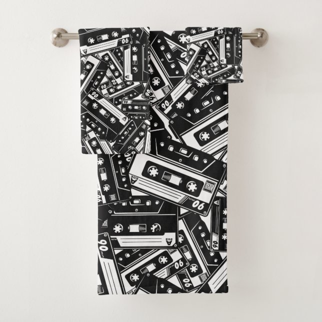 Retro Cassette Tape Bath Towel Set (Insitu)