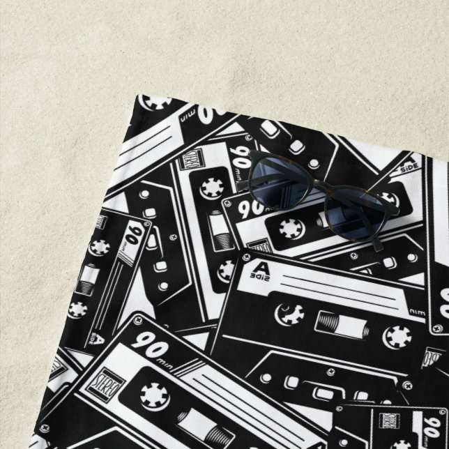 Retro Cassette Tape  Beach Towel (In Situ)