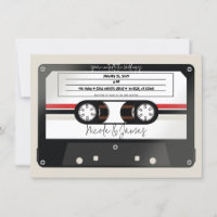 Retro Cassette Tape Beige Grey 80's 90's Wedding