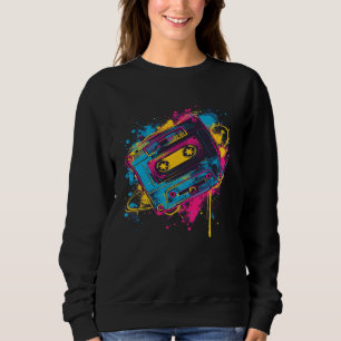 Retro Cassette Tape Design Vintage 1980s Throwback Sweatshirt