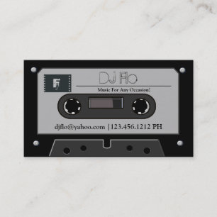 Retro Cassette Tape DJ Business Cards