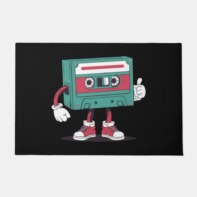Retro cassette tape. doormat (Front)