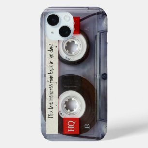 Retro Cassette Tape Funny Personalised iPhone 15 Case
