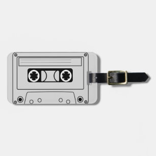Retro cassette tape grunge music luggage tag