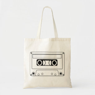 Retro cassette tape grunge music tote bag