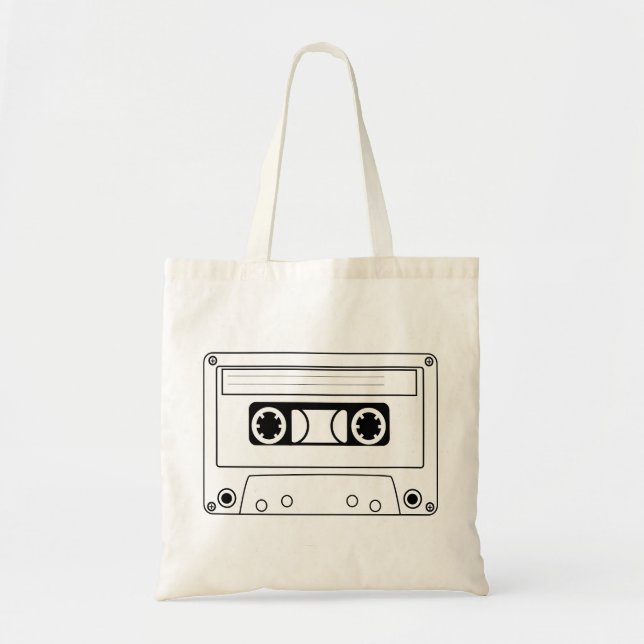 Retro cassette tape grunge music tote bag (Front)