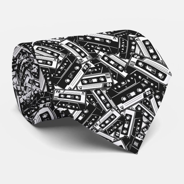 Retro Cassette Tape Neck Tie (Rolled)