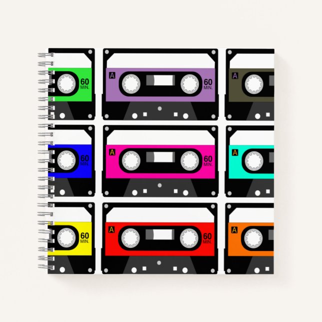Retro Cassette Tape Notebook (Front)