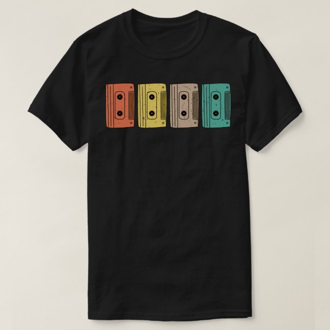 Retro Cassette Tape Old School 80s Music Lover Gif T-Shirt (Design Front)