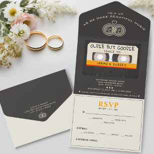 Retro Cassette Tape Oldie But Goodie Wedding All In One Invitation