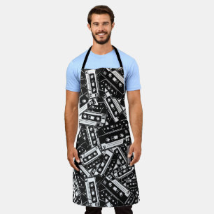 Retro Cassette Tape Pattern Apron