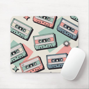 Retro Cassette Tape Pattern Mouse Pad