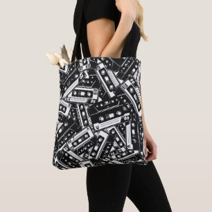 Retro Cassette Tape Pattern Tote Bag
