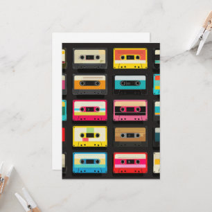 Retro Cassette Tape Pattern – Vintage Music  Card