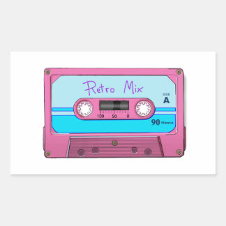 Retro Cassette Tape Rectangular Sticker