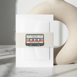 Retro Cassette Tape The Greatest Hit Wedding Invitation Belly Band