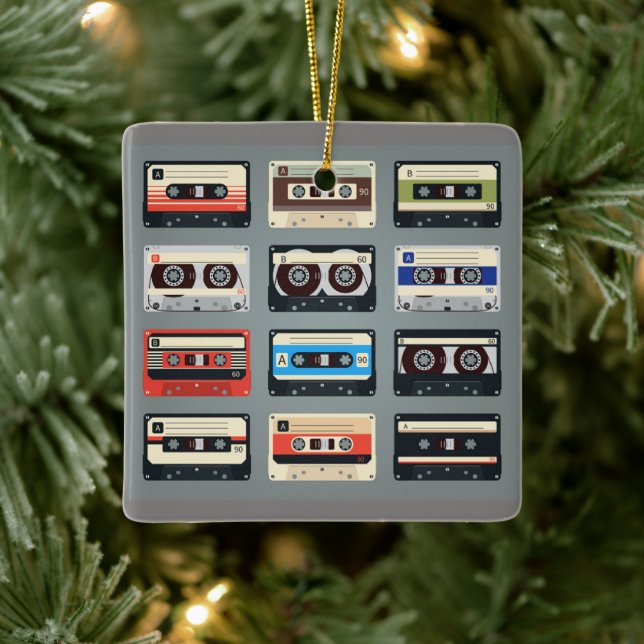 Retro Cassette Tapes 80s Ceramic Ornament (Tree)